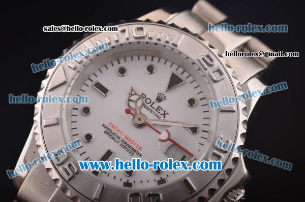 Rolex Lady Yacht-Master 2813 Automatic Steel Case/Strap with White Dial - Click Image to Close